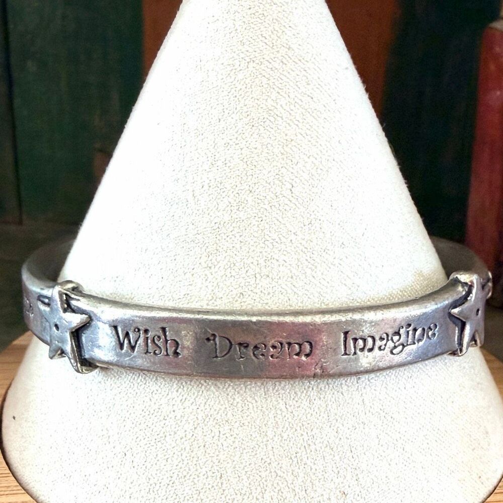 Basic Spirit Canada “Wish Dream Imagine” Hinged Bangle Bracelet